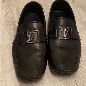 Louis Vuitton black leather Montecarlo mocassins